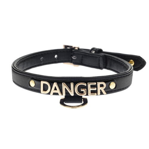 Danger small dog collar